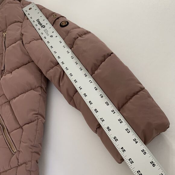 Jessica Simpson Puffer Coat Women L Purple Oversized Hood Full Zip Winter Warm - Picture 10 of 14